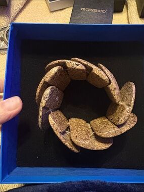 Cork Link Stretch Bracelet - Brown by